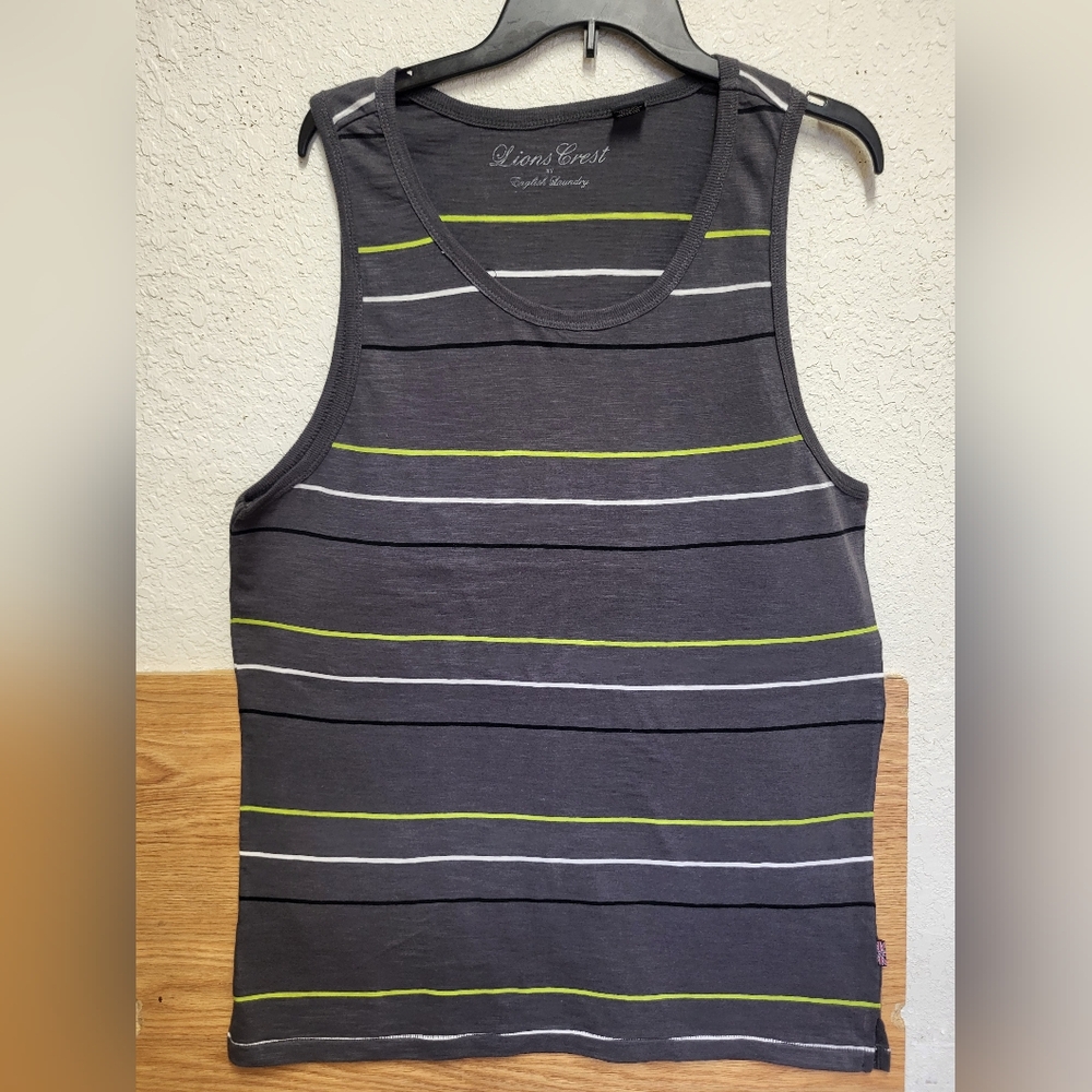 Lions Crest  By English Laundry Summer Tank Top Stripped Men Size XL